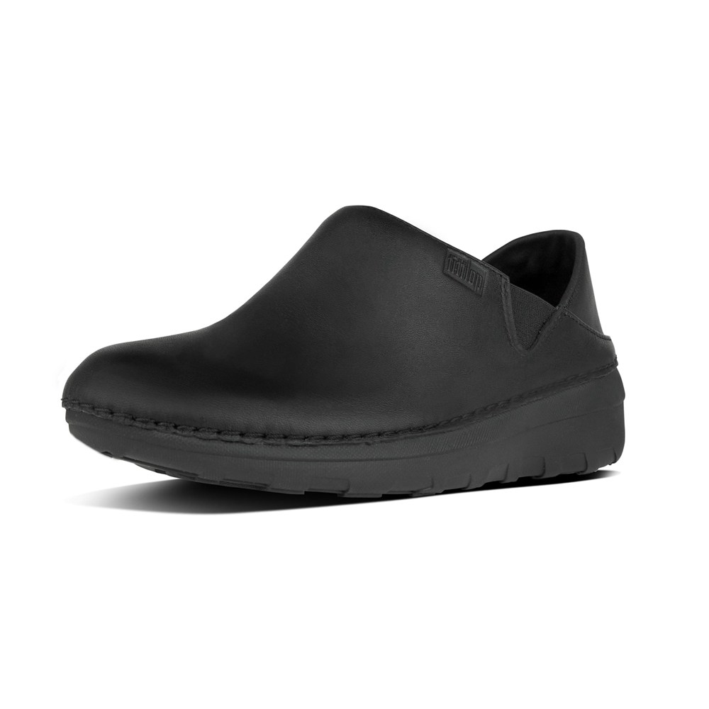 Fitflop Womens Loafers - Superloafer Leather - Black - 160-DMJYGP